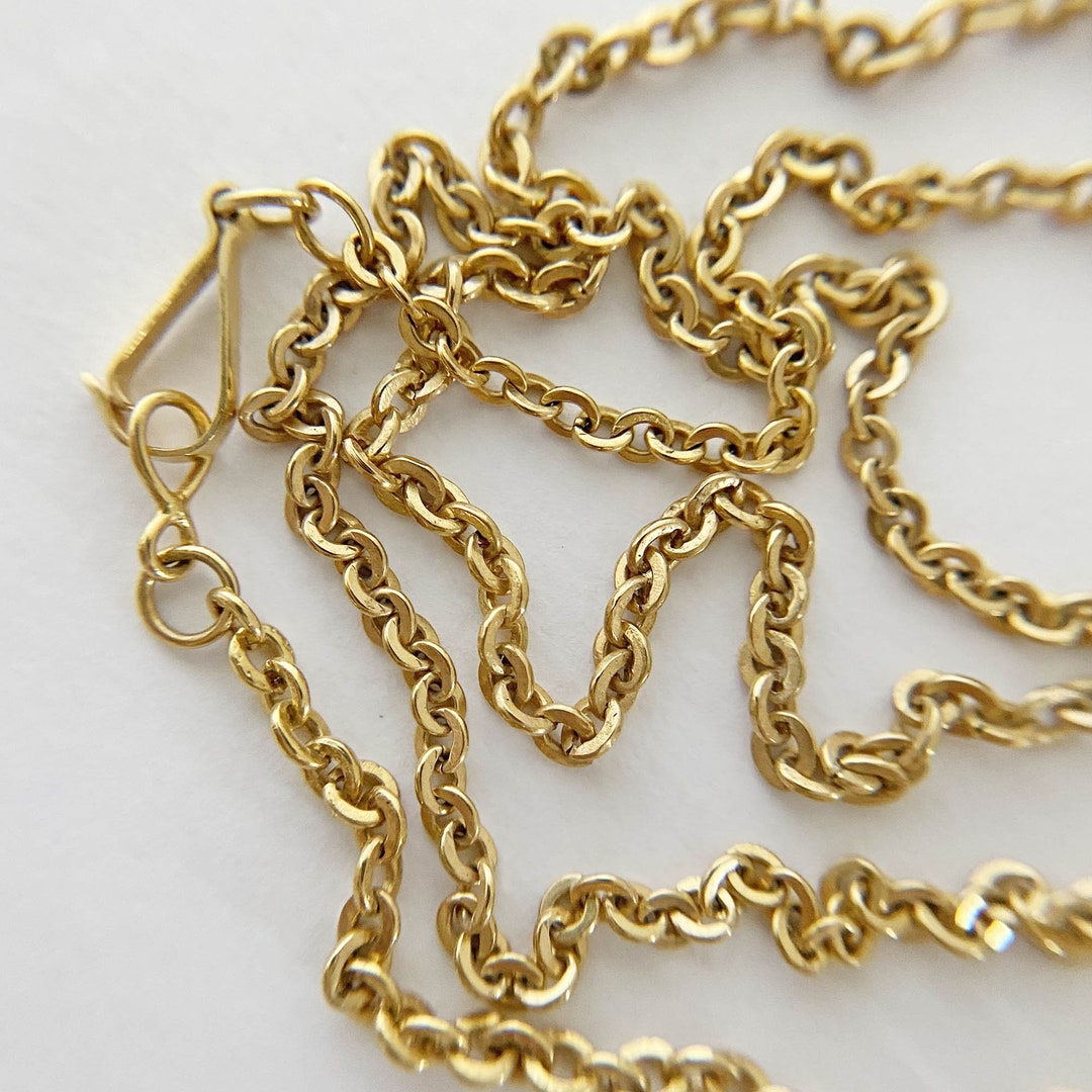 Vintage 10K Gold Chain With Push Clasp Lock - Etsy