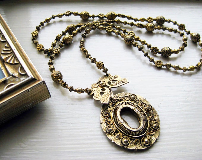 Antique Tambourine Necklace From the Philippines Etsy