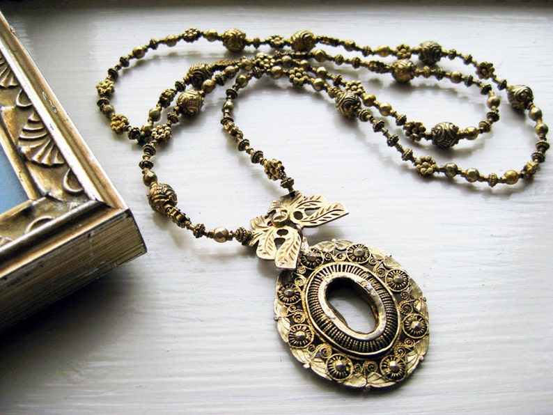 Antique Tambourine Necklace from the Philippines Etsy