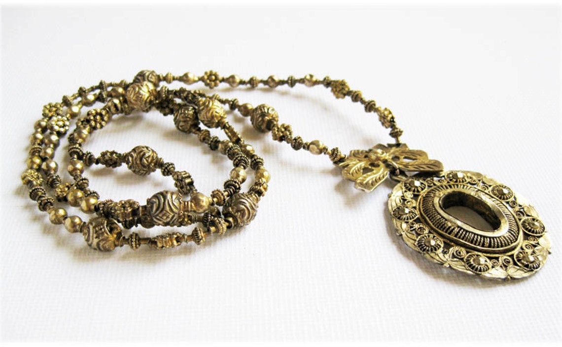 Antique Tambourine Necklace from the Philippines Etsy