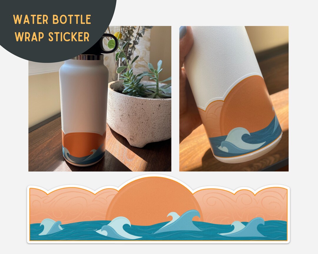 Wrap Sticker Sun and Ocean Water Bottle Wrap Sticker Beach Etsy