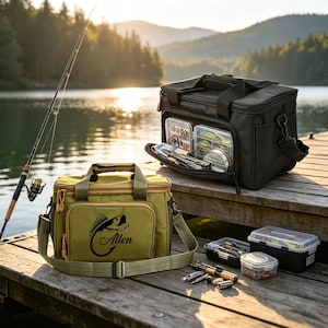 custom fishing tackle bag Camo Backpack With Box Kit And Rod Holders XL (17 trays) Personalized Tackle Bag - Etsy