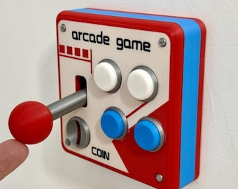 Cubierta de interruptor de luz de arcade retro, placa de pared decorativa para gamers impresa en 3D