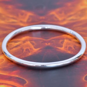 Thick Heavy Silver Bangle Bracelet: Bold Statement Chunky Bracelet. Gift For Her,