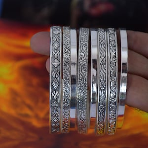 Handmade Sterling Silver Stackable Bangle Set - 8 Piece