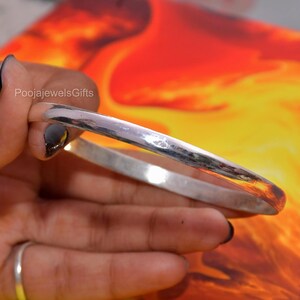 Silver Bangles for Women | Minimalist Stackable Bracelets | Sterling Silver Open Cuff Bangles | Handmade Everyday Jewelry Gift