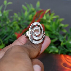 Handcrafted 925 Sterling Silver Spiral Ring – Adjustable Wrap Statement Ring for Women & Men