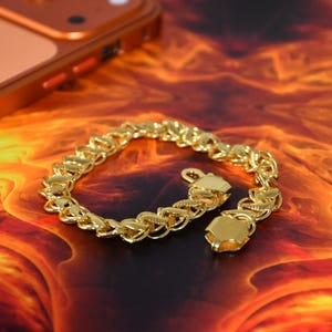 Pulsera de eslabones tipo clip chapada en oro de 14 quilates – Pulsera clásica unisex para apilar