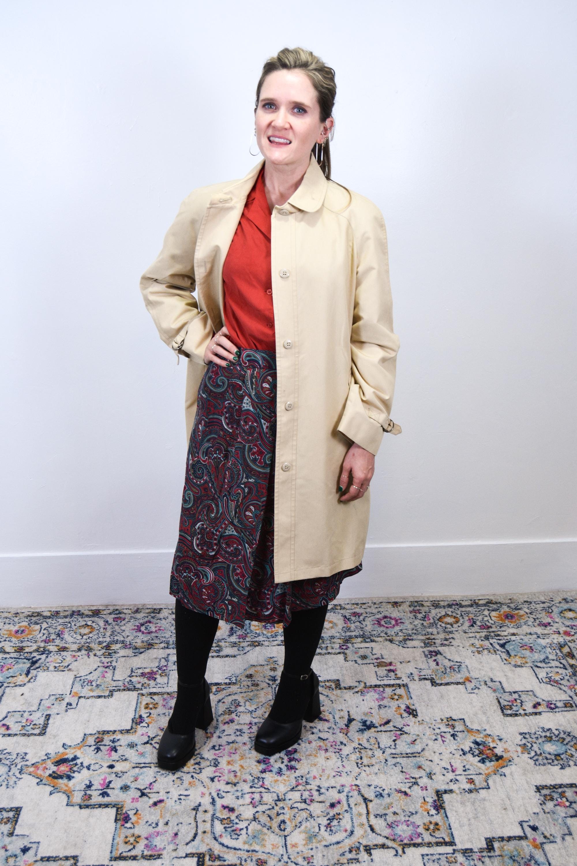 Vintage 80s London Fog Trench Coat: Beige Khaki Spring Jacket