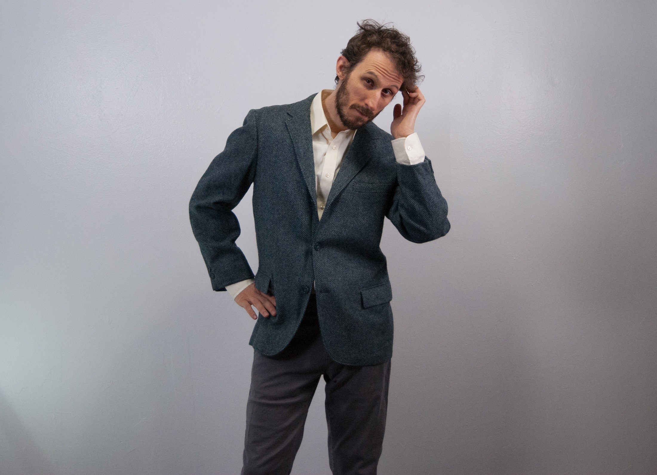 80s Vintage　Herringbone Tweed Coat 80s Vintage Tweed Coat Men, Vintage Herringbone Coat, Vintage Wool