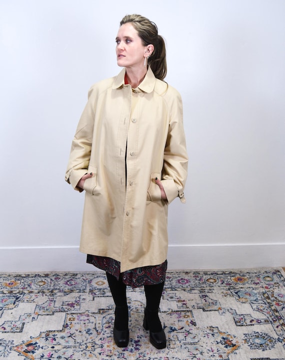 London Fog トレンチコート ベージュ vintage 10REG M Vintage 80s London Fog Trench Coat: Beige Khaki Spring Jacket