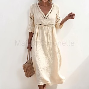 Vestido midi com inspiração boho e aparência de linho, macacão feminino estilo harém com capuz, macacão sem mangas com decote em V e modelagem solta, macacão curto oversized para o verão