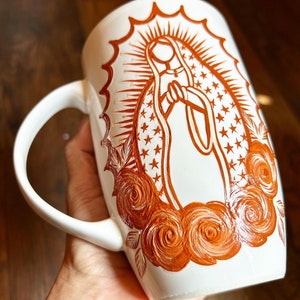 Terracotta Virgin Mary Mug
