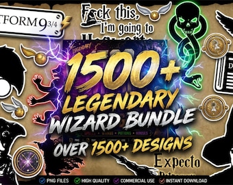 1500+ Wizard Magic SVG Bundle Magical School PNG SVG eps dxf Pack Fantasy Quotes Fonts Stickers Cricut Silhouette pod Digital Download