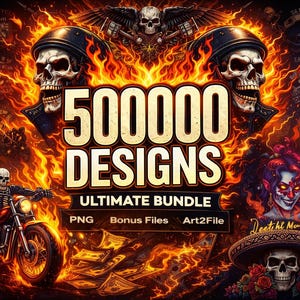 500,000 Streetwear PNG Bundle Urban T-Shirt Design Pack Y2K Retro Hip Hop Graphics AI SVG psd png jpg Mega pod Designs Instant Download