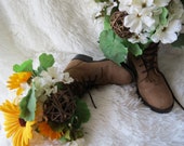 Items similar to Rustic Brown Child Cowboy Boots W/ Golden Yellow and