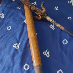 Trisula Naga Javanesa / Lanza Tridente Real de 3 Puntas / Adorno de Dragón Dorado /