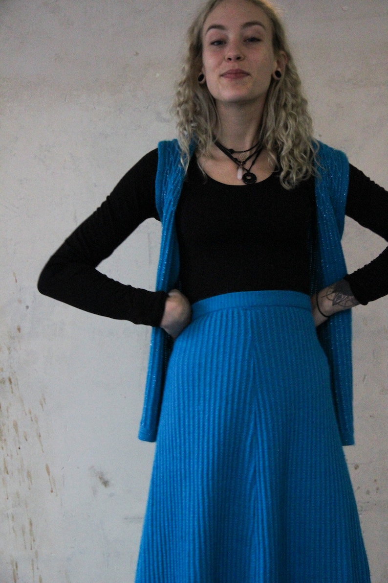 70s knit two-piece Skirt /& Vest S