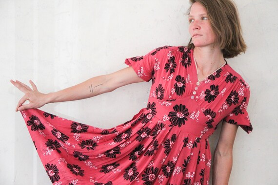 Original. 40s babydoll dress flower XS