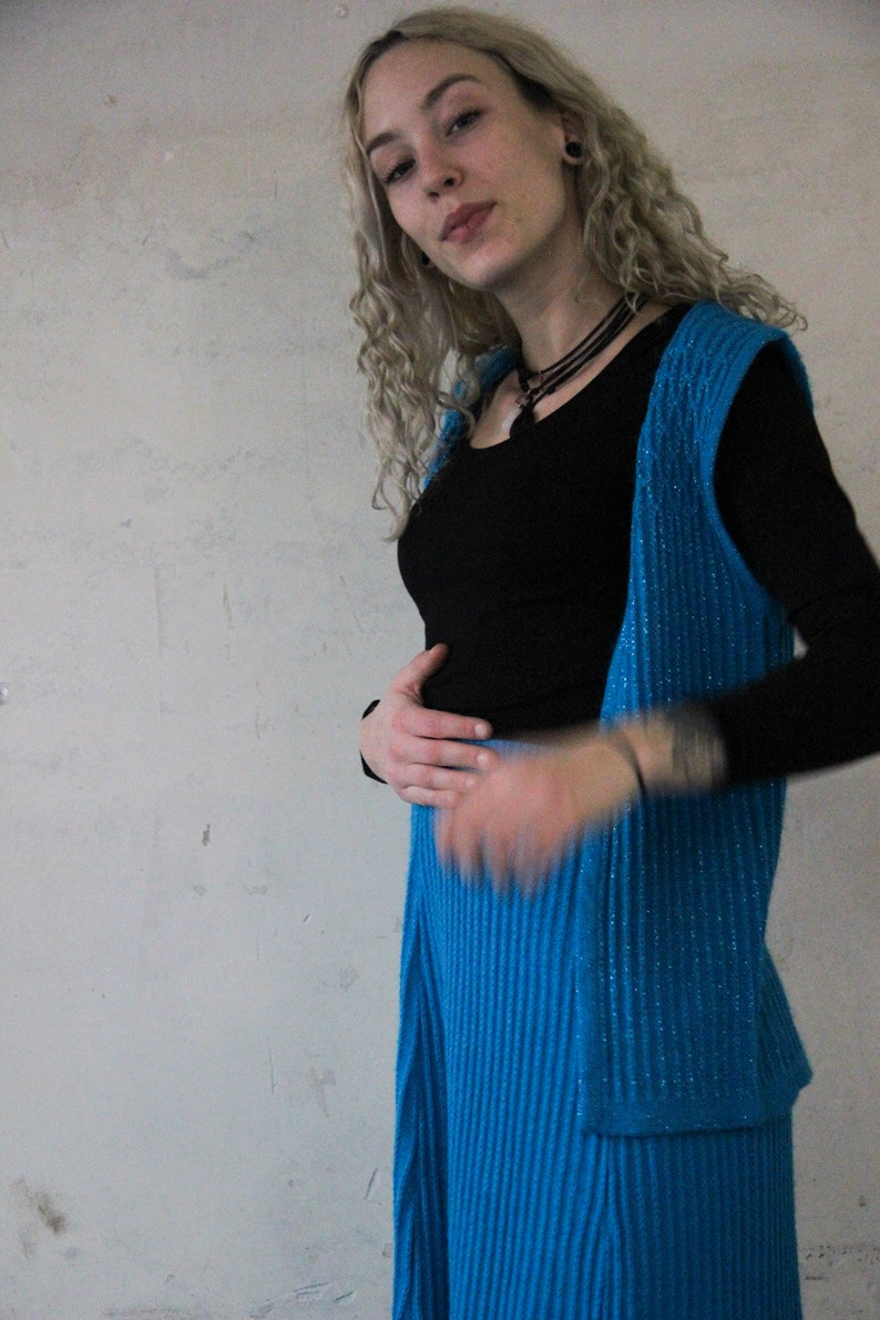 70s knit two-piece Skirt /& Vest S