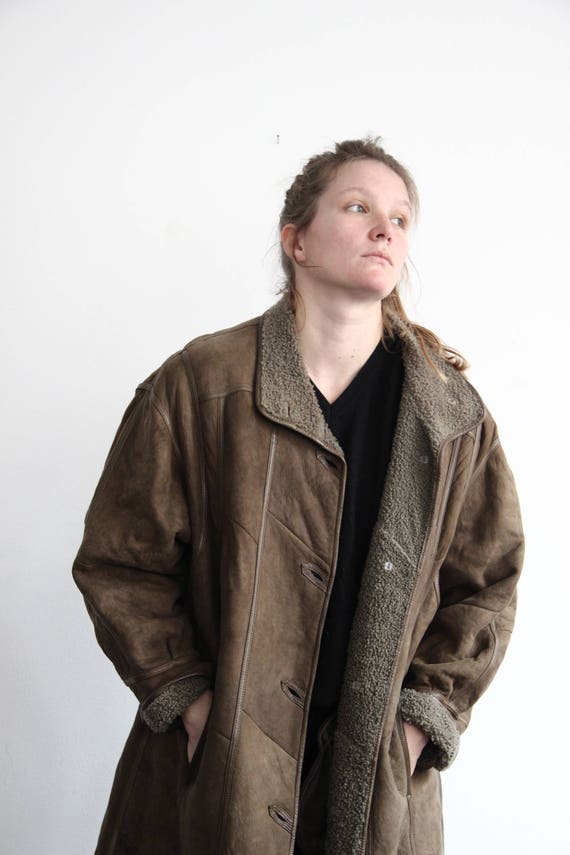 60s suede fur coat