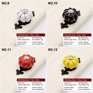 Creative Pumpkin Shaped Round Knobs, Multi-color Modern Furniture Handles for Cabinets, Drawers and Storage Closets image 6