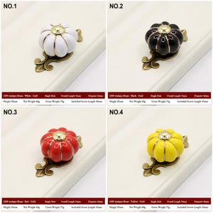 Creative Pumpkin Shaped Round Knobs, Multi-color Modern Furniture Handles for Cabinets, Drawers and Storage Closets image 3