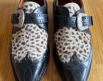Dr Martens vintage made in England Creepers à boucle imprimé léopard UK 5.
