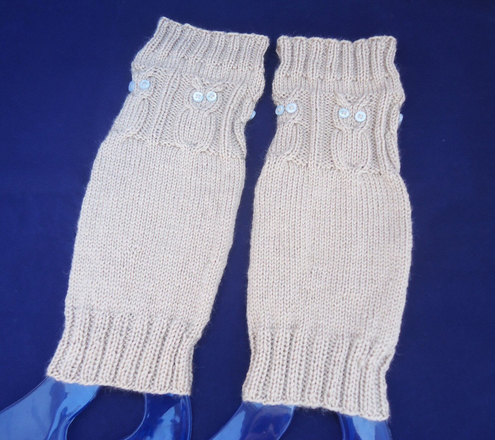 Hand Knit Leg Warmers, Owl Leg Warmers, Owl Leg Warmers in Beige Etsy UK
