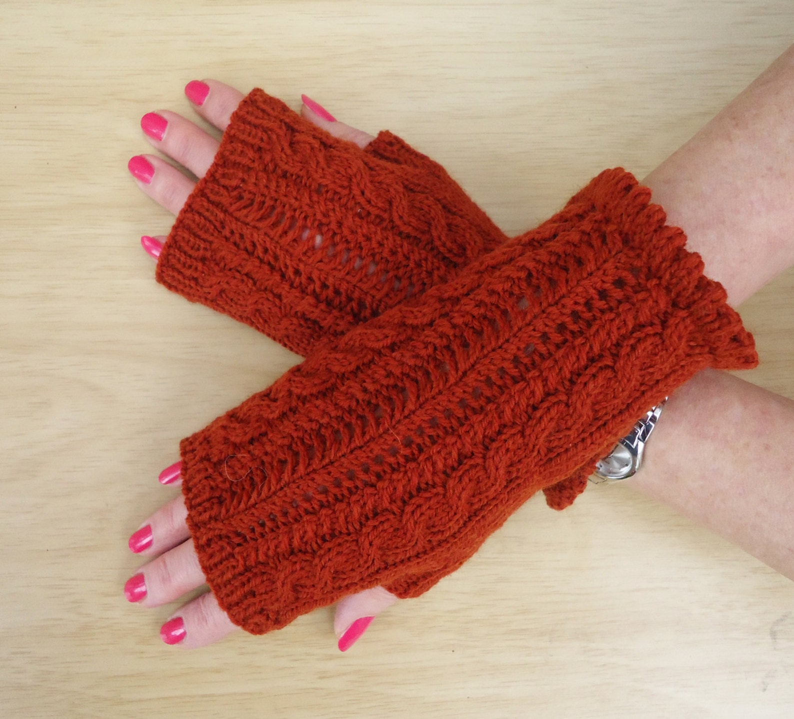 Fingerless Knit Mittens, Flirty and Ultrafeminine Mitts, Cables and