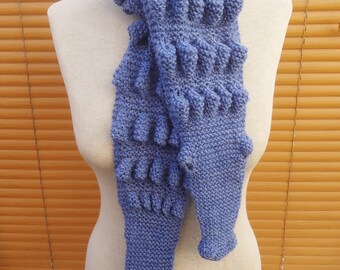 Unisex Alligator/Gator/Crocodile Chunky Scarf , Crocodile Scarf in Blue