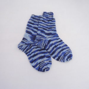 Blue - Kumaun Hand Knitted Acrylic Woolen Socks - Kids
