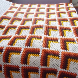 Crochet 3D Blanket, Afghan Blanket, Crochet 3D Throw, Crochet Blanket, Granny Square Blanket , Multicolour Afghan Blanket