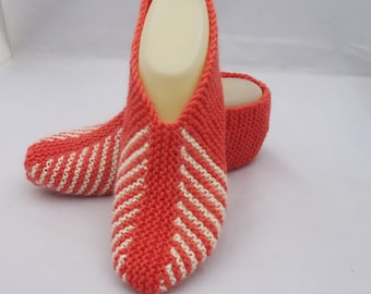 Short Socks for Home, Knit Women Slippers, Indoor Slippers, Striped Women Slippers