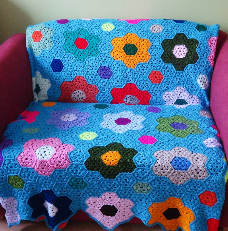Afghan Blanket Crochet Afghan Throw Multicolored Afghan Etsy UK