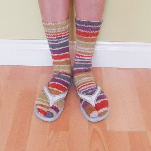 Tabi Socks, Women Flip Flops Socks, Japanese Style Socks, Split Toe Socks, Multicolored Socks