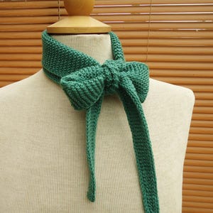 Hand Knit Merino Wool Mini Scarf: Tapered Neck Warmer