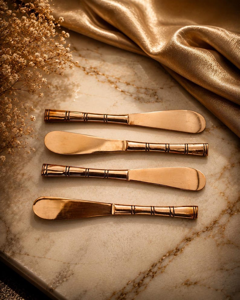 Pure Copper Cutlery Set – Heavy Gauge Fork, Spoon & Knife Flatware Set 4 Knife