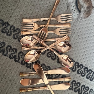 Pure Copper Cutlery Set – Heavy Gauge Fork, Spoon & Knife Flatware Set image 7