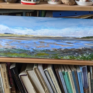 Northumberland Panorama Print, Budle Bay Print, seascape near Holy Island