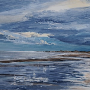 Elliot Beach Print, Arbroath Print, Scotland Print, Elliot Beach At Dusk, Signed Art Print, Scotland Seascape Print