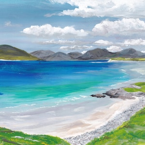Isle of Harris Print, Seilebost Beach near Luskentyre and Taransay, Western Isles Print, Outer Hebrides.