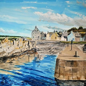 Scottish art print Sandend Moray Firth Print Aberdeenshire coast signed art print