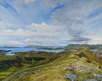 Fine art print of Knoydart in Scotland. Free UK Shipping. Looking west from Ladhar Beinn. Wall art. Scottish gift.