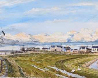 Fine art print of Spey Bay, Scotland in winter. Free UK Shipping.