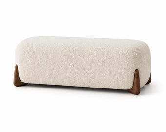 VARELLO Upholstered Bench | Modern Solid Wood Accent Entryway Furniture
