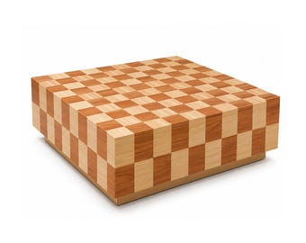 TESSERA Coffee Table | Checkerboard Oak Mahogany Veneer Center Table