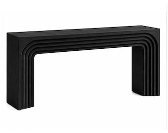 Mesa consola ARCADIA de roble negro / Muebles modernos de entrada con cascada