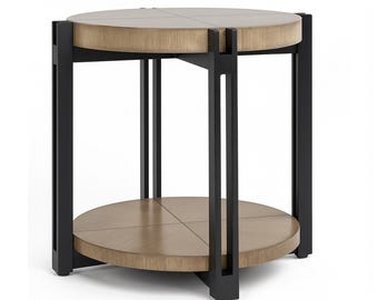 Tavolino laterale a due ripiani in rovere nero TORVANE / Mobile di design moderno