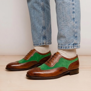 boys green dress shoes Eli1957 Green Dress Shoes for Boys with Buckle Strap